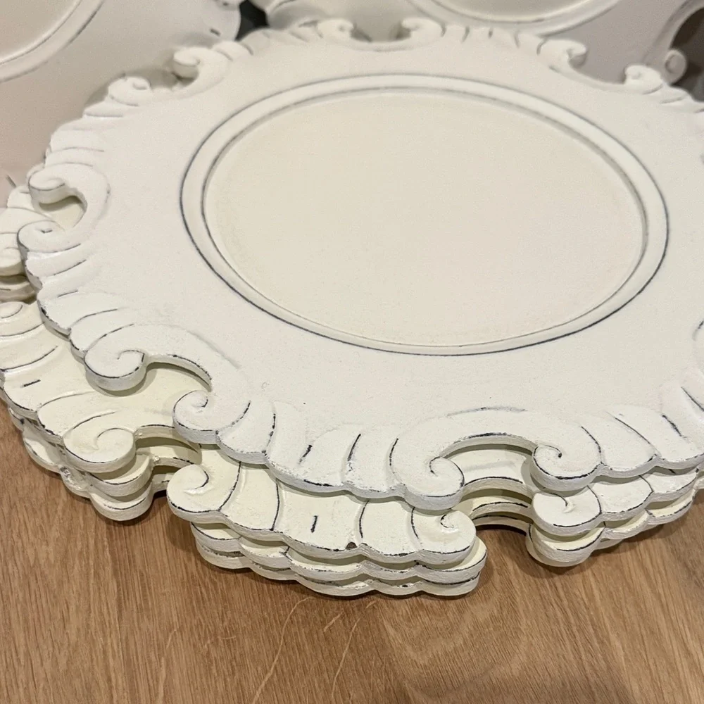 Pier 1 Ornate plate, chargers in White #6